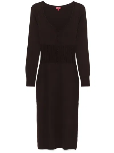 Staud Sabrina Midi Dress In Brown