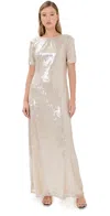 Staud Safi Sequinned Maxi Dress In Moon