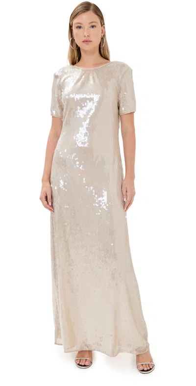 Staud Safi Sequinned Maxi Dress In Moon