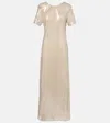 Staud Safi Sequinned Maxi Dress In White