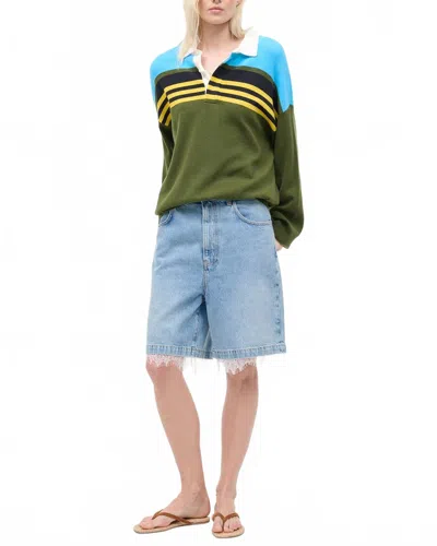 Staud Sail Top In Fern Multi Stripe In Green