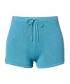 Staud Samara Cotton Shorts In Blue