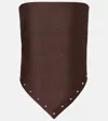 Staud Samara Embellished Linen Top In Brown