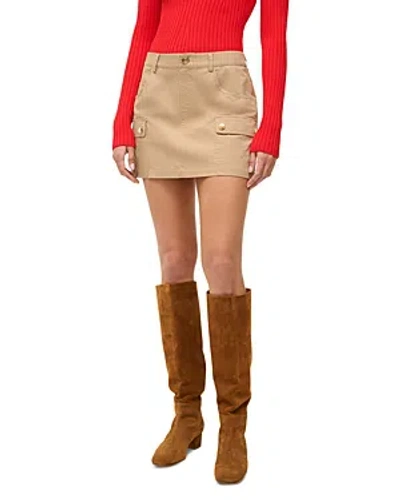 Staud San Carlos Stretch Cotton Miniskirt In Khaki