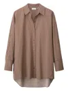 Staud Sandbar Top Dark Oak Micro Stripe In 褐色