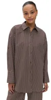 Staud Sandbar Top Dark Oak Micro Stripe In Dark Oak Micro Stripe