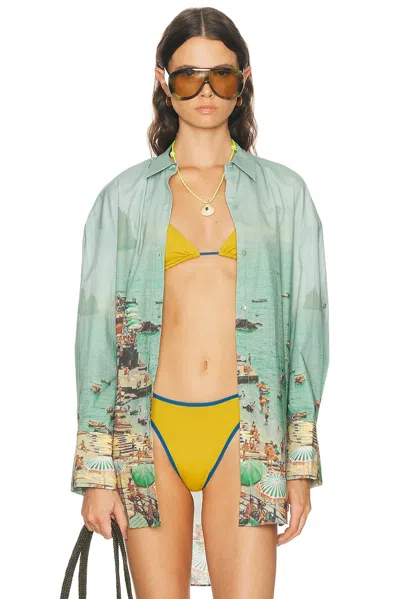 Staud Sandbar Button Cuffs Top In Green