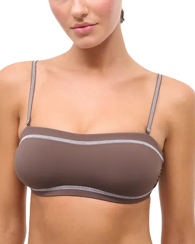 Staud Sara Bikini Top In Brown