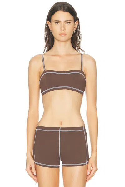 Staud Sara Bikini Top In Brown