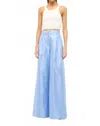 Staud Sasha Wide Leg Pant In Blue In Blue