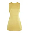 Staud Satin Garden Mini Dress In Yellow