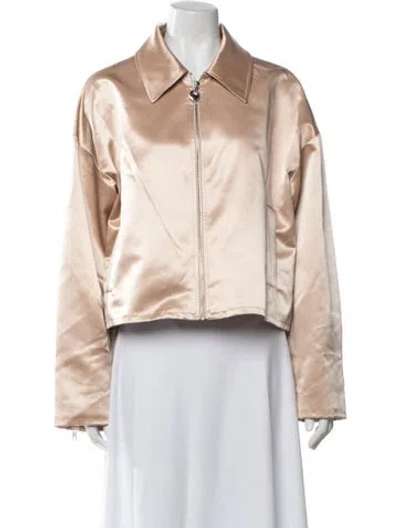 Pre-owned Staud Satin Jacket In Pink