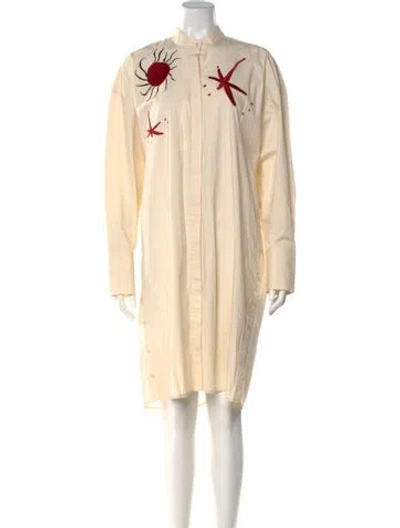 Pre-owned Staud Satin Knee-length Dress In Neutral