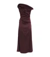 Staud One-shoulder-maxikleid Phare Aus Baumwolle In Burgundy
