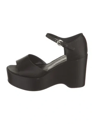 Pre-owned Staud Satin Pumps In Black