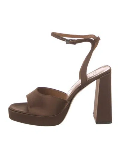 Pre-owned Staud Satin Sandals In Brown