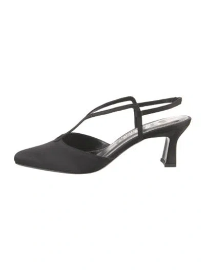Pre-owned Staud Satin T-strap Pumps In Black
