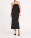 Staud Scarlett Strapless Midi Dress In Black