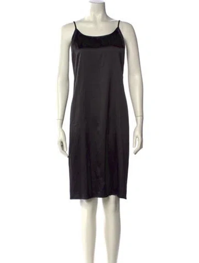 Pre-owned Staud Scoop Neck Knee-length Dress In Black