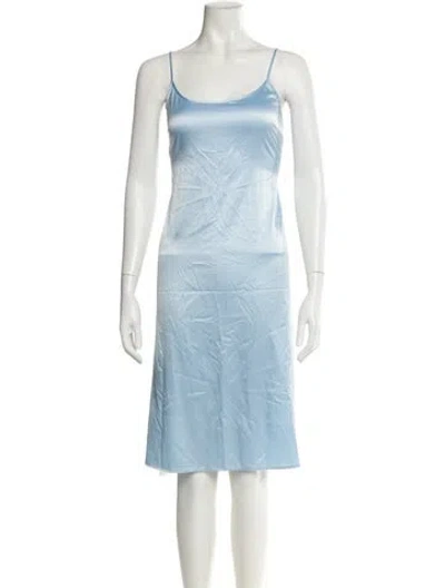 Pre-owned Staud Scoop Neck Knee-length Dress In Blue