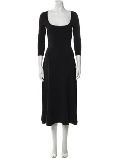 Pre-owned Staud Scoop Neck Long Dress In Black
