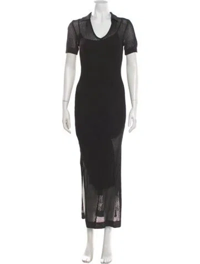 Pre-owned Staud Scoop Neck Long Dress In Black