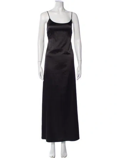 Pre-owned Staud Scoop Neck Long Dress In Black