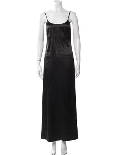 Pre-owned Staud Scoop Neck Long Dress In Black