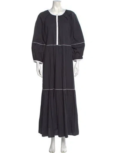 Pre-owned Staud Scoop Neck Long Dress In Gray