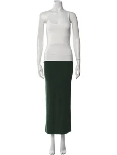 Pre-owned Staud Scoop Neck Long Dress In Green