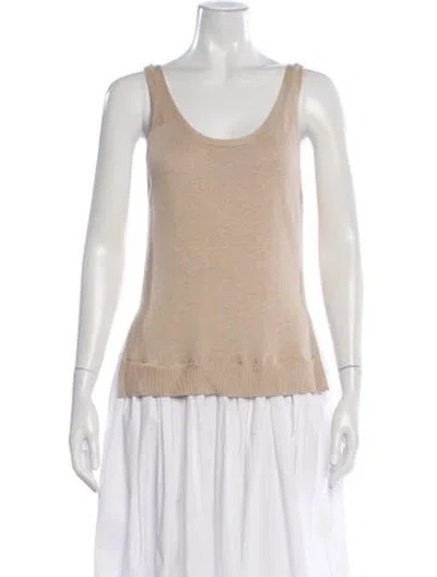 Pre-owned Staud Scoop Neck Long Dress In Neutral