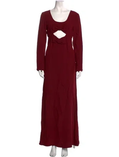 Pre-owned Staud Scoop Neck Long Dress In Red