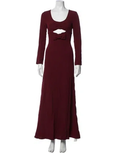 Pre-owned Staud Scoop Neck Long Dress In Red