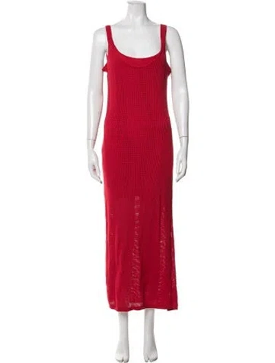 Pre-owned Staud Scoop Neck Long Dress In Red