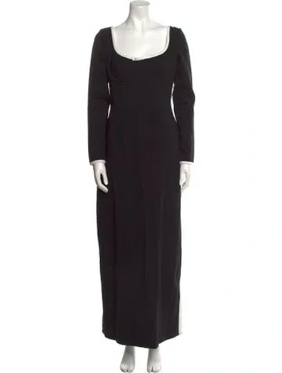 Pre-owned Staud Scoop Neck Long Dress W/ Tags In Black