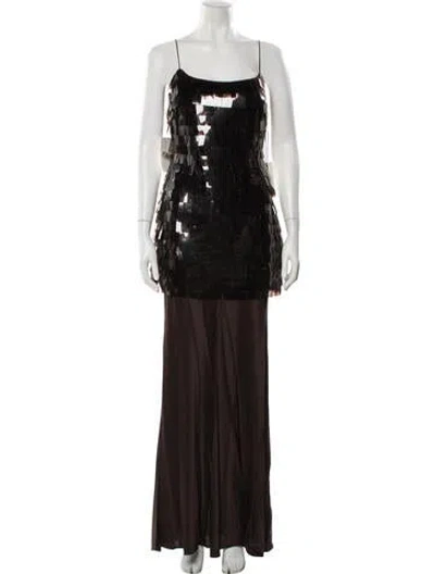 Pre-owned Staud Scoop Neck Long Dress W/ Tags In Brown