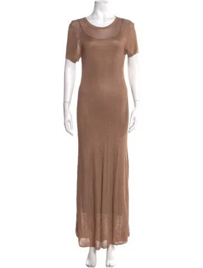 Pre-owned Staud Scoop Neck Long Dress W/ Tags In Neutral