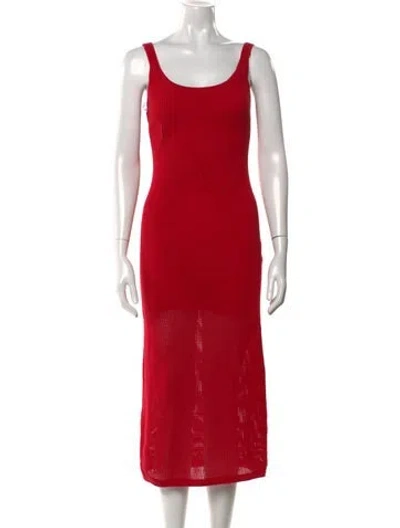 Pre-owned Staud Scoop Neck Long Dress W/ Tags In Red