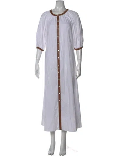 Pre-owned Staud Scoop Neck Long Dress In White