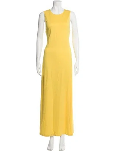 Pre-owned Staud Scoop Neck Long Dress In Yellow