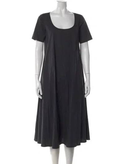Pre-owned Staud Scoop Neck Midi Length Dress In Black