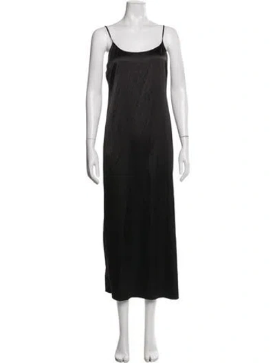 Pre-owned Staud Scoop Neck Midi Length Dress In Black