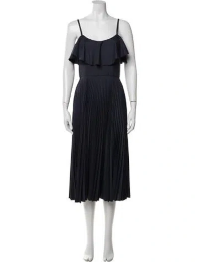 Pre-owned Staud Scoop Neck Midi Length Dress In Blue