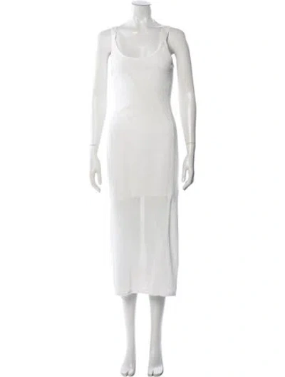 Pre-owned Staud Scoop Neck Midi Length Dress In Brown