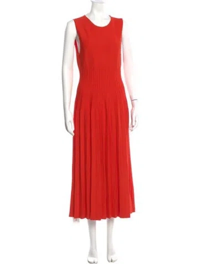 Pre-owned Staud Scoop Neck Midi Length Dress In Orange