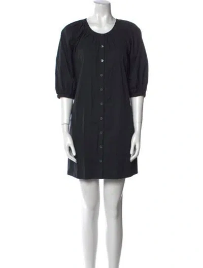 Pre-owned Staud Scoop Neck Mini Dress In Black