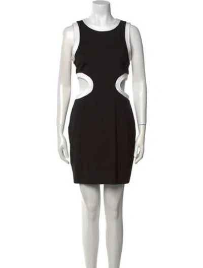Pre-owned Staud Scoop Neck Mini Dress In Black