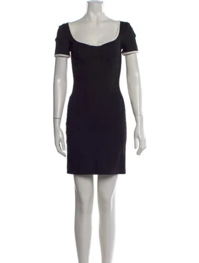 Pre-owned Staud Scoop Neck Mini Dress In Black