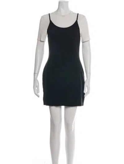 Pre-owned Staud Scoop Neck Mini Dress In Black
