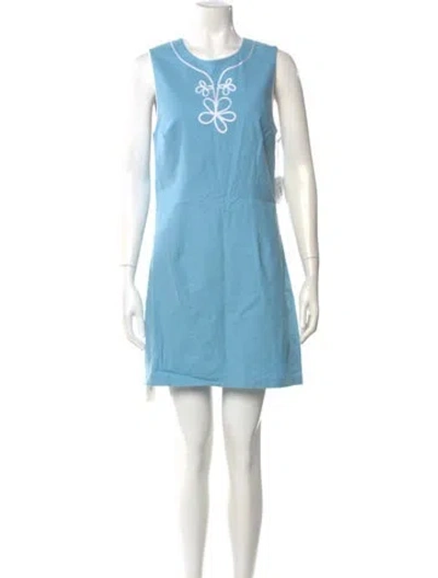 Pre-owned Staud Scoop Neck Mini Dress In Blue